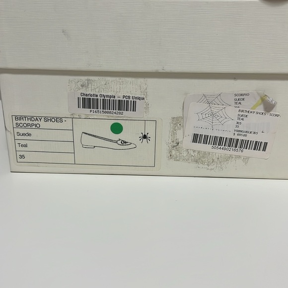 Charlotte Olympia Teal Suede Scorpio Smoking Loafers Size 35 - Picture 9 of 9